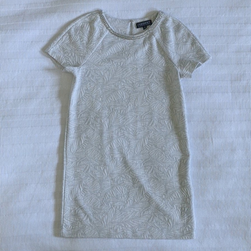 Context | White Shirt Dress with Neck Detail